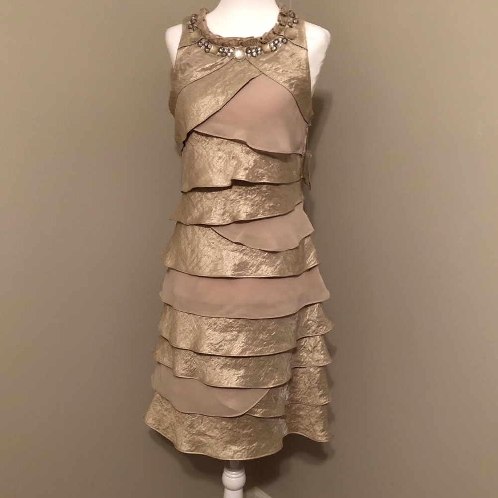 Satin and chiffon dress